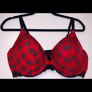 LIKE NEW Adore Me Bra 42D Kati Contour Plus Size in a Red Plaid